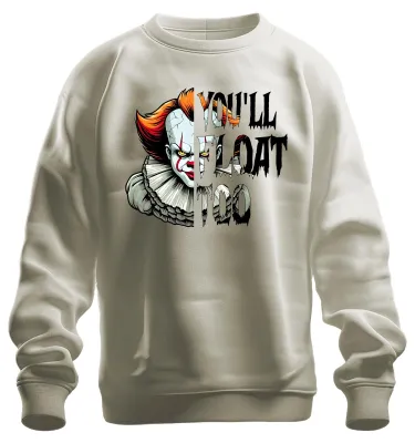 Zdjęcie produktu dla Pennywise Horror Clown Grusel Halloween Retro Vintage Unheimlich Uni  Bluza Pullover, Natur, XL