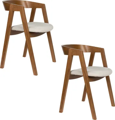 Produktbild von 2er Set Zuiver Mads Esszimmerstuhl Holzwerkstoff/Polyester