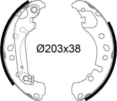 Produktbild von VALEO Bremsbackensatz Trommelbremse Hinten für FORD Fiesta Mk7 Schrägheck 203mm 564295