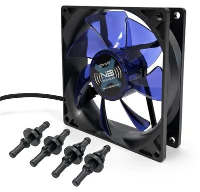 Produktbild von Blacknoise NB-BlackSilentFan XE-1 92mm inkl. 4 Entkoppler – Ultra Silent Lüfter Bundle 12V