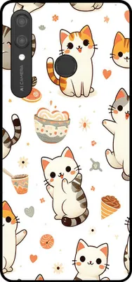 Produktbild von Smartphonica Handyhülle Passend für Huawei P Smart (2019) mit Katzenaufdruck - TPU Rückseitenschutzhülle Katzen Design