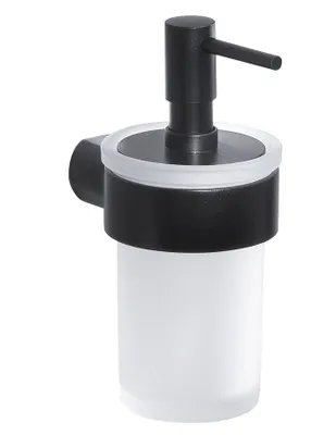 Produktbild von Gedy PIRENEI Hängender Seifenspender 110 ml, Milchglas, Schwarz matt