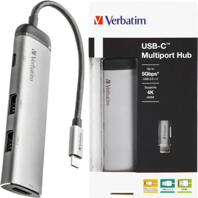 Zdjęcie produktu dla Verbatim 49140, USB 3.2 Gen 1 (3.1 Gen 1) Type-C, USB 3.2 Gen 1 (3.1 Gen 1) Type-C, Metal, USB, 3 A, 5 - 40 °C
