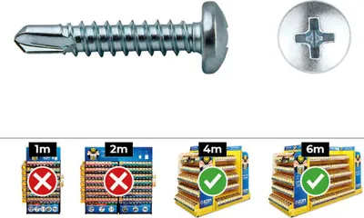 Obrázek produktu pro Samořezný šroub CELO 4,8 x 50 mm Šroub do plechu 250 kusů Pozinkovaný