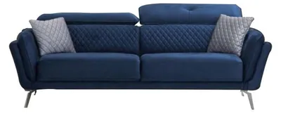 Produktbild von Blaues Textil Sofa Moderner Wohnzimmer Dreisitzer Luxus 3-Sitzer Couch