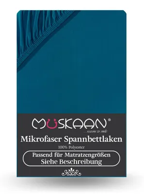 Produktbild von Mikrofaser Spannbettlaken 180x200 cm - 200x200 cm Betttuch Laken petrol