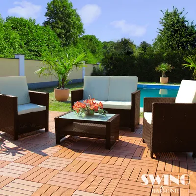 Immagine prodotto di Set da salotto in rattan per 4 persone - Set di mobili da giardino - Set divano in polyrattan Miami - marrone
