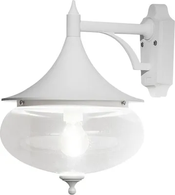 Produktbild von Konstsmide Libra Wandleuchte weiß lackiertes Aluminium, klares Glas, Hand EU 581-250