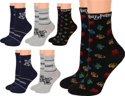 Produktbild von Harry Potter Set Jungensocken, 6 Paar lange Socken, 23/26EU