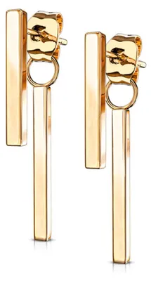 Produktbild von Stab Ohrstecker: Front Back Ohrringe Edelstahl „vorne und hinten“ Rose Gold