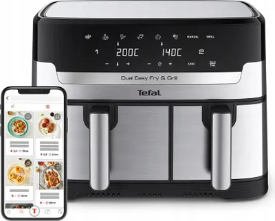 Fettfreie Friteuse Tefal Dual Easy Fry&Grill 2700W 5.2L 3.1L Heissluft