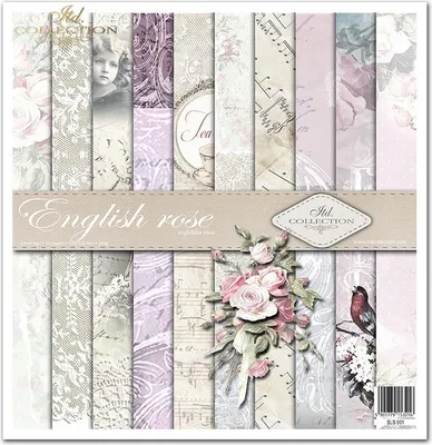 Produktbild von Scrapbooking-Papier Set 30×30 cm – SLS-001 English rose – ITD Collection