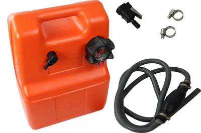 Produktbild von Tragbarer Tank für Aussenborder 12l oder 25l komplett Set mit Stecker + Schlauch + Pumpball : 12l Suzuki 2 Pin-Stecker