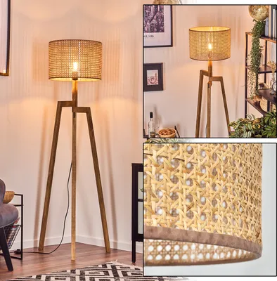 Produktbild von Schiavonea Stehlampe aus Holz/Korbgeflecht in Natur/Beige