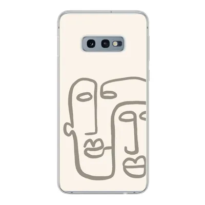 Produktbild von MuchoWow® Handyhülle Schutzhülle Hülle für Samsung Galaxy S10e Gesicht - Abstrakt - Strichzeichnung Silikon Softcase Handy Hülle - Handy