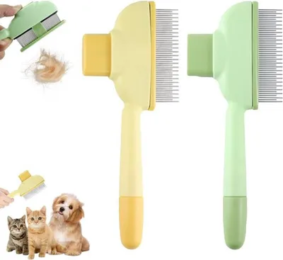 2-teiliges Flohkamm-Set für Haustiere, Flohkamm für Katzen und Hunde, Kamm gegen Schuppen und Läuse, Bürste für die