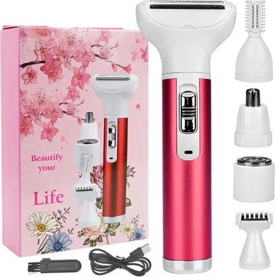 Produktbild von ANTCOOL 5 in 1 Elektrischer Damenrasierer ABS Tragbare Rosa Gesichtshaarentfernung Schmerzloser Epilierer Rasierer Damen Elektrorasierer Rasierer