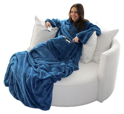 Obrázok produktu pre Mäkká prikrývka na televíziu – Hravá prikrývka – Zaručuje voľnosť pohybu – 170x200 cm – Vrecká na nohy – Teplo a pohodlie – Vhodná pre dospelých – Prikrývka s...
