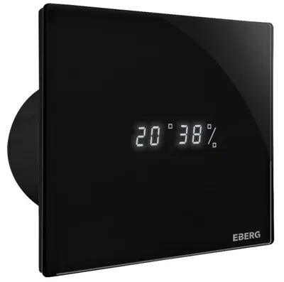 Produktbild von EBERG ENSO 100 B Badlüfter 100 mm Feuchtigkeitssensor Timer LED Schwarz