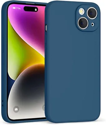 Zdjęcie produktu dla Etui silikonowe do iPhone'a 14, niebieskie, silikonowe, standardowe, odporne na uderzenia, zapewniające pełną ochronę.