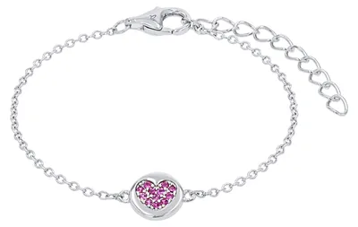 Produktbild von Lillifee Mädchen Armband 2037924 Silber 925 Herz Zirkonia pink