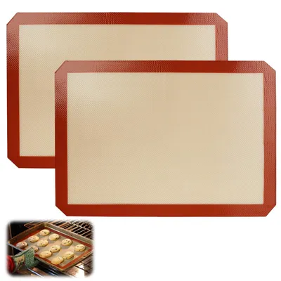 Silikon-Backmatten, 2er-Set, 42 x 29,5 cm, antihaftbeschichtet, hitzebeständig