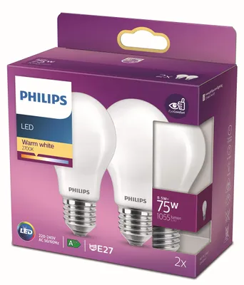 Obrázok produktu pre Philips 8718699763633, 8,5 W, 75 W, E27, 1055 lm, 15000 h, Teplá biela