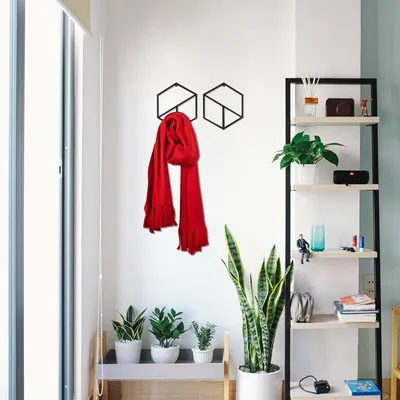 Produktbild von Wallity, Geometric- TNL3101, Schwarz, Handtuchhalter & -haken, 40 x 20 cm, 100% Metall (Dicke: 2 mm)