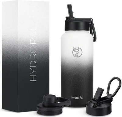 Image de Gourde isotherme en acier inoxydable 1 000 ml, sans BPA, blanche/noire
