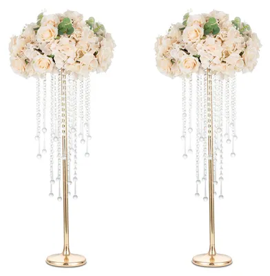 10 Goldene Vasen 75cm für Hochzeitsmittelstücke