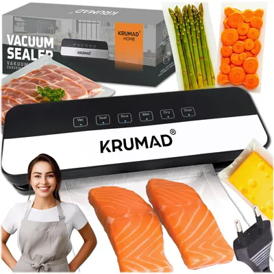 Image de KRUMAD Machine sous vide 130W - Machine sous vide automatique avec 65 kPa, 30 cm de soudure & 5 modes - Pour aliments, viande, légumes & sous vide