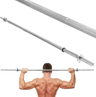 Produktbild von Gymtek®  Langhantelstange Hantelstange - 180 cm Länge, Ø 27 mm - Hantel Stange für Krafttrainging, Home Gym, Fitness - inkl. Sternverschlüssen