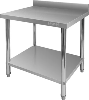 Zdjęcie produktu dla Kuchenny stół gastronomiczny ze stali nierdzewnej przyścienny z półką Mega-M X STANDARD 80x60x85 cm