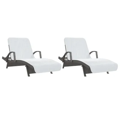 Produktbild von Strandtücher 2 Stk. Weiß 75x200 cm Stoff 400 GSM