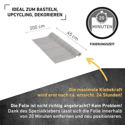 Produktbild von Perfect Fix® Klebefolie Kiefer grau - 90x210cm