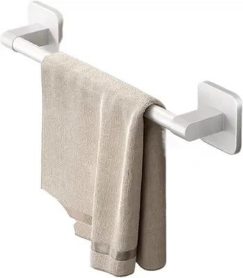 Produktbild von Handtuchbar Handtuchbar Bad Slipper Rack Halter ohne Bohrer Wandmontage Handtuchhalter Handtuchbar Küche Bad Zubehör (weiß) 30 cm)