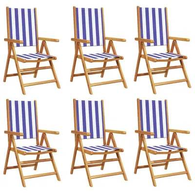 Produktbild von VidaXL 3214554, Terrasse, Gepolsterter Sitz, Akazienholz, Polyester, Blau, Weiß, 110 kg, 570 mm
