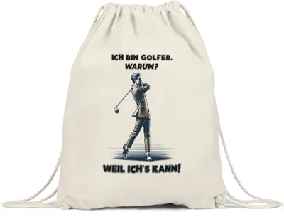 Produktbild von Ich bin Golfspieler Warum Weil ich's kann Schicker Golfspieler im Anzug Turnbeutel - Stilvolles Golfgeschenk
