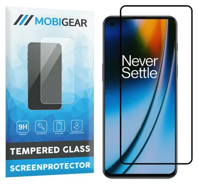 Produktbild von Mobigear Premium Displayschutzfolie für OnePlus Nord 2, gehärtetes Glas – Displayschutzfolie – Kompatibel mit Hüllen – Schwarz