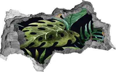 Produktbild von Selbstklebender Loch-3D-Aufkleber 95x73 cm tropische Blumen