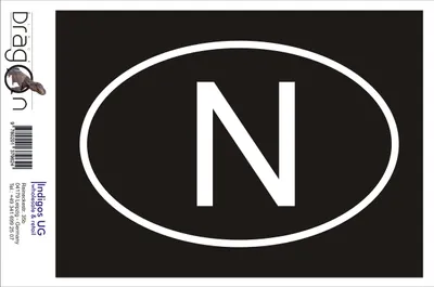 Produktbild von Aufkleber / Autoaufkleber - JDM / Die cut / Auto / OEM - Norwegen N - 160x110 mm schwarz - Heckscheibe / Heckscheibenaufkleber
