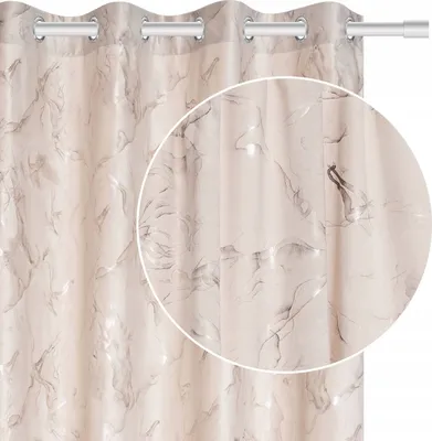 Produktbild von Beige Halbverdunkelnder Veloursvorhang Marmoriert 140X250 Ringe Ösen