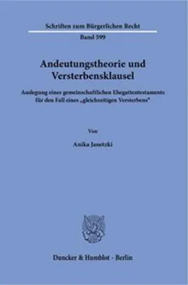 Obrázek produktu pro Andeutungstheorie und Versterbensklausel