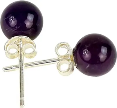 Obrázek produktu pro Ametystové náušnice 925 stříbro -- 0,6 cm