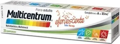 Image de Multicentrum comprimés effervescents goût orange 20 comprimés