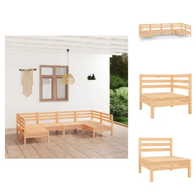 Produktbild von vidaXL 6-tlg. Garten-Lounge-Set Massivholz Kiefer -  Gartenmöbel-Sets