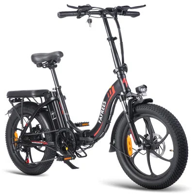 Produktbild von Elektrofahrrad Rostfreie Aluminiumlegierung 36 V 18 Ah 648 Wh Wasserdicht IPX5 bis zu 100 - 130 km E-bike klapprad 20 zoll mit 7 Gang, Schwarz