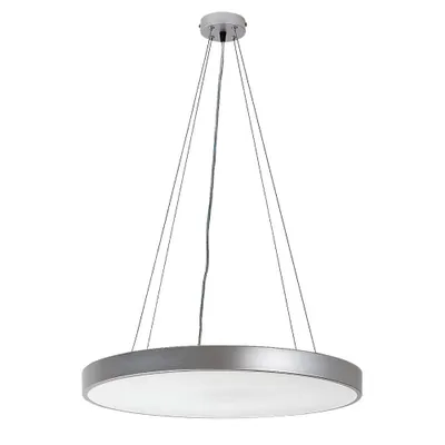 Zdjęcie produktu dla Lampa wisząca LED z pilotem Tesia srebrno-biała 60W Odcienie bieli 3500lm metal wym:120x60x60cm IP20 Rabalux