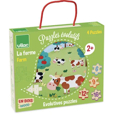 Produktbild von Vilac Holzpuzzle Bauernhof 4in1