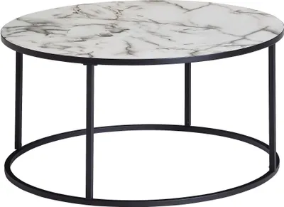 Produktbild von Konferenčný stolík s okrúhlym 80x40x80 cm s mramorovou nádych | Wohnling